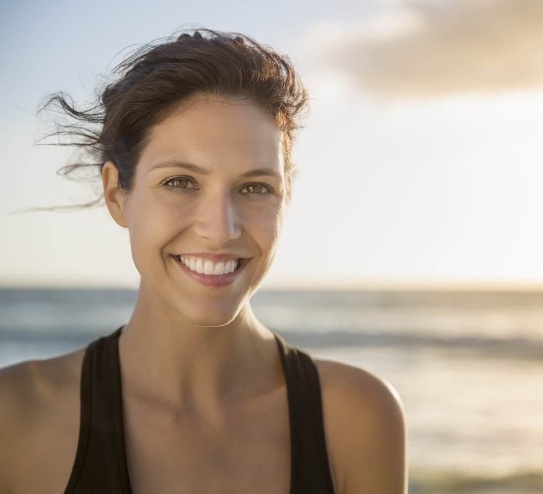 Boston Lip Lift model at the beach